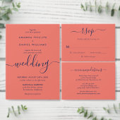 Moderne Navy Blue and Coral Tischnummer Card (Personalisiere diese Kollektion eines unabhängigen Creators.)