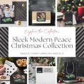 Modernes Schwarz und Grün mit Holly Berry Peace Quadratischer Aufkleber