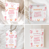 Retro Pink Erste Rodeo 1. Geburtstag Begrüßungszei Fotodruck