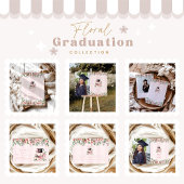 Moderne Foto Pink Floral Graduation Party Einladung