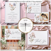 Moderne, gepresste Pastel-Wildblumen Hochzeitsstic Save The Date