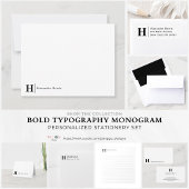 Modernes, elegantes Mongram Line Mint Green Mitteilungskarte