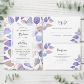 Lila Blätter mit Wasserfarbe speichern das Datum Ankündigungspostkarte (Personalisiere diese Kollektion eines unabhängigen Creators.)