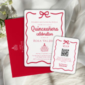 Quinceañera Red Bow Tischnummern personalisiert Acrylschild