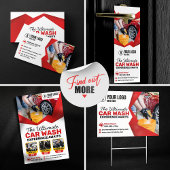 Modernes Auto für Rote Autos im Detail Autopflege Postkarte