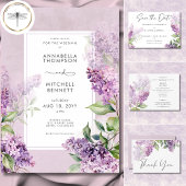Moderner romantischer Lila & Sage Lilacs QR Code RSVP Karte