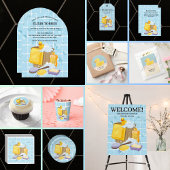 Moderne Rubber Ducky Bubbles Baby Dusche Begleitkarte