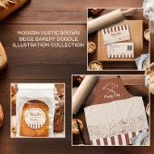 Moderner klassischer Braun-Bäckereiladen Runder Aufkleber