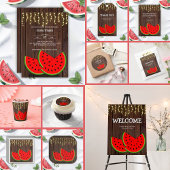 Moderne Rustikale Wassermelone Kinderdusche Einladung