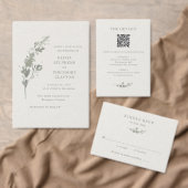 Moderne Salbeigrüne Botanische Elegante Hochzeit Programm (Personalisiere diese Kollektion eines unabhängigen Creators.)