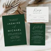 Moderne Minimalistische Script Green Wedding Table