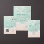 Moderne Script Sand Hearts Beach Paare Dusche Einladung (Personalisiere diese Kollektion eines unabhängigen Creators.)