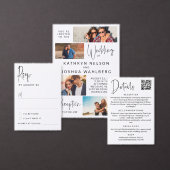 Moderne weiße Typografie QR-Code-Hochzeit Save The Date (Personalisiere diese Kollektion eines unabhängigen Creators.)