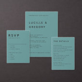 MODERNE TEAL-EDITORIAL ALL CAPS SAVE THE DATE (Personalisiere diese Kollektion eines unabhängigen Creators.)