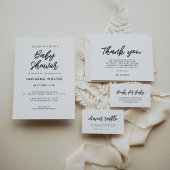 Moderne Typografie Babydusche Dankeskarte