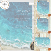 Modern eingerichtete Watercolor Beach & Sea Save t The Date