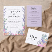 Boho Lavender Floral & Eucalyptus Wedding RSVP (Personalisiere diese Kollektion eines unabhängigen Creators.)