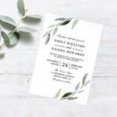 Elegante Watercolor Grüne Blätter Hochzeitsgrün Save The Date