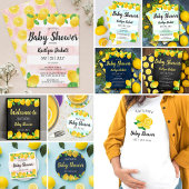Wasserfarben Lemon Tree Babydusche Windelwindeln Begleitkarte