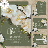 Moderne weiße Gärten auf Sage Sparkle Wedding Save The Date