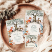 Woodland Forest Animals Kinderdusche Einladung