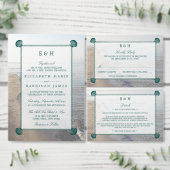 Elegantes Monogramm, Aquamariner Scallop Beach Sav Magnet (Personalisiere diese Kollektion eines unabhängigen Creators.)