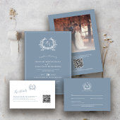 Elegant Terracotta Monogram Wappen QR Code Wedding Einladung