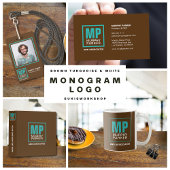 Earthy Natural Brown Monogram Logo-Foto Ausweis