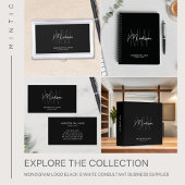 Monogram Modern Logo Name Schwarz-weiß Consultant Visitenkarte