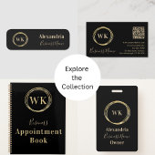 Custom Monogram Black Gold Business Schürze