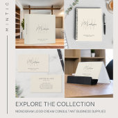 Modern Monogram Logo Creme Consultant Sticker