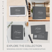 Monogram Modern Logo Name Grau Consultant Visitenkarte