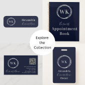 Monogram Logo Navy Silver Business Ideas Book Notizblock