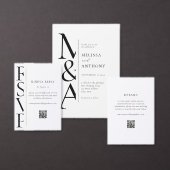 Minimalist Black and White Modern Wedding RSVP Karte (Personalisiere diese Kollektion eines unabhängigen Creators.)