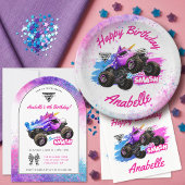 Monster Jam - Sparkle Smash Geburtstag Quadratischer Aufkleber