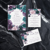 Moody Boho | Dunkle Aubergine Lila und Aquamarin Save The Date (Personalisiere diese Kollektion eines unabhängigen Creators.)