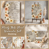 Boho-Neutrale-Pfirsich-Aquarell-Blumenhochzeit Programm