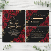 Moody Black Burgundy Roses Wedding  Serviette (Personalisiere diese Kollektion eines unabhängigen Creators.)