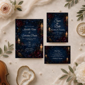 Düster-gotische Kerzenhochzeit Save The Date