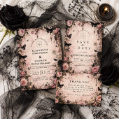 Düstere Pink-Gotische Hochzeit Save The Date