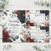 Moody Rustic Fall Florals Wedding Einladung (Personalisiere diese Kollektion eines unabhängigen Creators.)