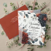 Moody Russe Fall Florals Engagement Party Einladung (Personalisieren Sie die Kollektion dieses unabhängigen Creators. Test)