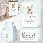 Blauer Teddybär Ballons Babydusche Gefälligkeitsbo Geschenkschachtel