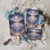 Moonlit Forest Lake Romance Wedding Dankeskarte