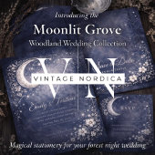 Moonlit Grove Celestial Woodland Wedding Einladung