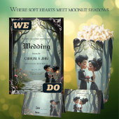 Moonlit Vows – A Cute Gothic Wedding Moment.  Einladung