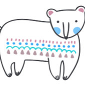 Mutter und Baby White Bear Babydusche Wimpelkette