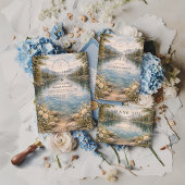 Bergsee-Wald-Wildblumen-Hochzeit Save The Date