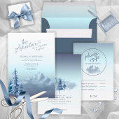 Mountain Landscape Brautparty Blue ID787 Einladung