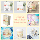 Musical Animal Train Birthday Einladung